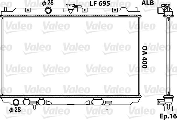 Valeo 734729 - Radiator, engine cooling autospares.lv