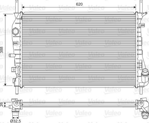 Valeo 735048 - Radiator, engine cooling autospares.lv