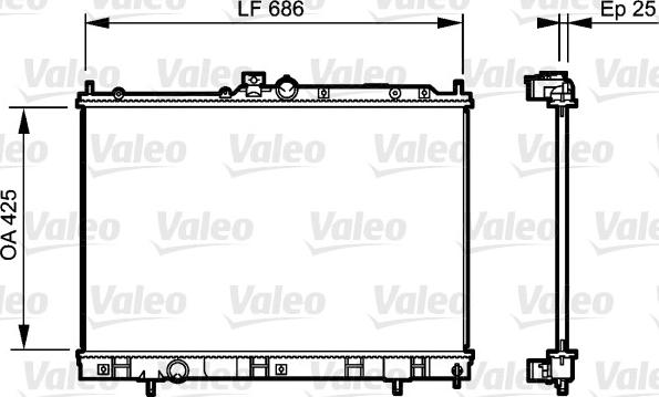 Valeo 735203 - Radiator, engine cooling autospares.lv