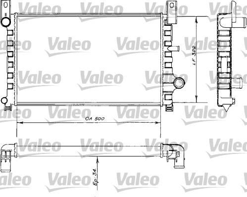 Valeo 730484 - Radiator, engine cooling autospares.lv