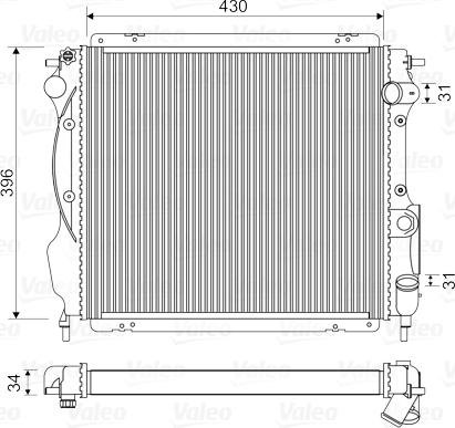 Valeo 730182 - Radiator, engine cooling autospares.lv