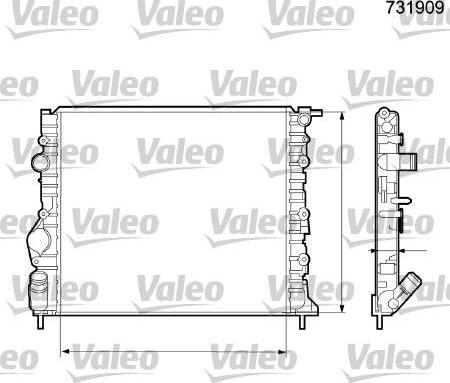Valeo 731909 - Radiator, engine cooling autospares.lv