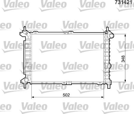 Valeo 731421 - Radiator, engine cooling autospares.lv