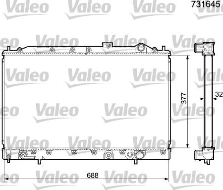 Valeo 731645 - Radiator, engine cooling autospares.lv