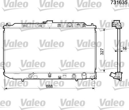 Valeo 731635 - Radiator, engine cooling autospares.lv