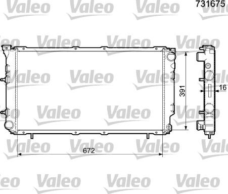 Valeo 731675 - Radiator, engine cooling autospares.lv