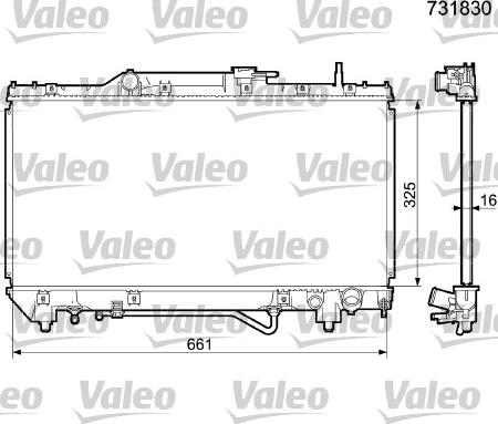 Valeo 731830 - Radiator, engine cooling autospares.lv