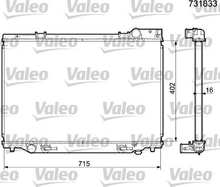 Valeo 731833 - Radiator, engine cooling autospares.lv