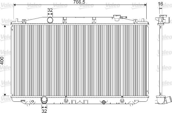 Valeo 733209 - Radiator, engine cooling autospares.lv