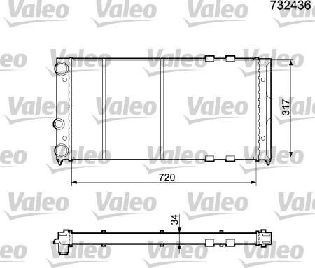 Valeo 732436 - Radiator, engine cooling autospares.lv