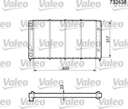 Valeo 732438 - Radiator, engine cooling autospares.lv