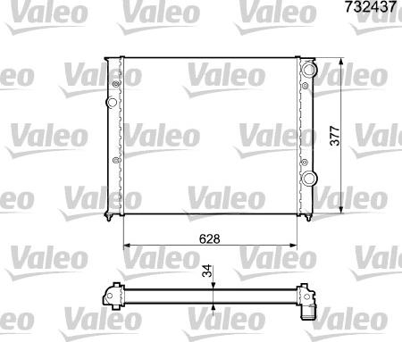 Valeo 732437 - Radiator, engine cooling autospares.lv