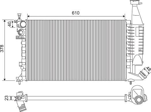 Valeo 732563 - Radiator, engine cooling autospares.lv