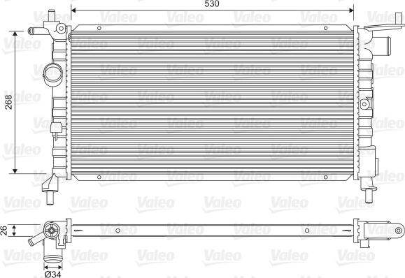 Valeo 732606 - Radiator, engine cooling autospares.lv