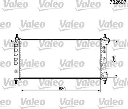 Valeo 732607 - Radiator, engine cooling autospares.lv