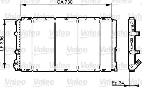 Valeo 732050 - Radiator, engine cooling autospares.lv