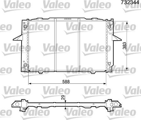 Valeo 732344 - Radiator, engine cooling autospares.lv