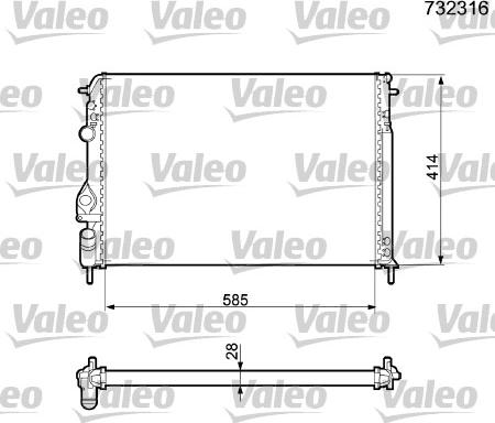 Valeo 732316 - Radiator, engine cooling autospares.lv