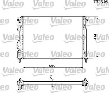 Valeo 732316 - Radiator, engine cooling autospares.lv