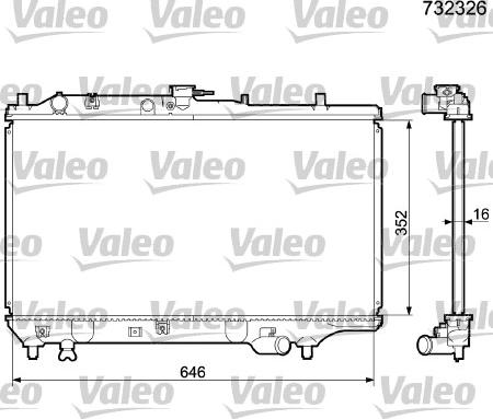 Valeo 732326 - Radiator, engine cooling autospares.lv