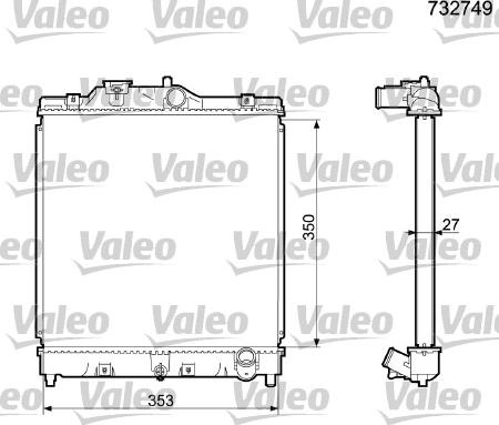 Valeo 732749 - Radiator, engine cooling autospares.lv