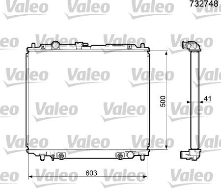 Valeo 732748 - Radiator, engine cooling autospares.lv