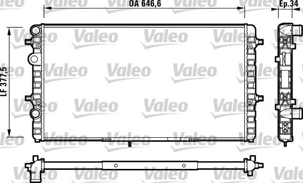 Valeo 732709 - Radiator, engine cooling autospares.lv