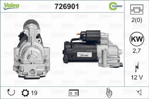 Valeo 726901 - Starter autospares.lv