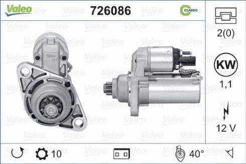 Valeo 726086 - Starter autospares.lv