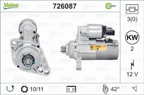 Valeo 726087 - Starter autospares.lv