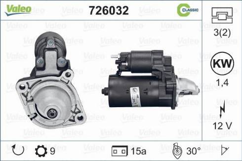 Valeo 726032 - Starter autospares.lv