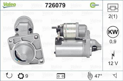 Valeo 726079 - Starter autospares.lv