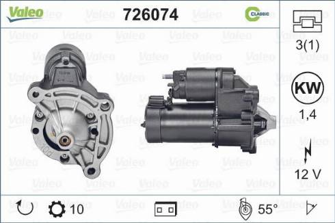 Valeo 726074 - Starter autospares.lv