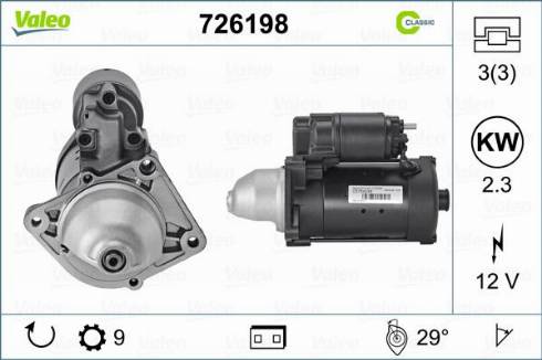 Valeo 726198 - Starter autospares.lv