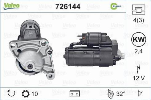 Valeo 726144 - Starter autospares.lv