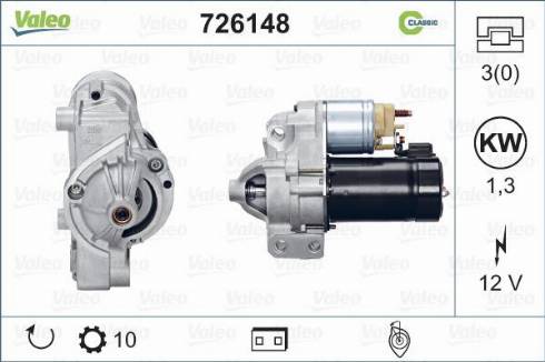 Valeo 726148 - Starter autospares.lv