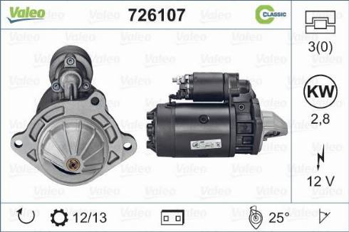 Valeo 726107 - Starter autospares.lv