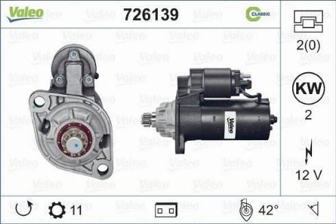 Valeo 726139 - Starter autospares.lv