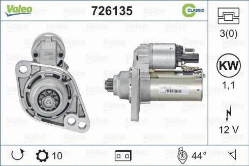 Valeo 726135 - Starter autospares.lv