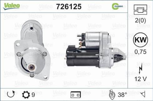 Valeo 726125 - Starter autospares.lv