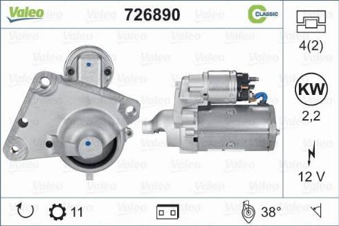 Valeo 726890 - Starter autospares.lv