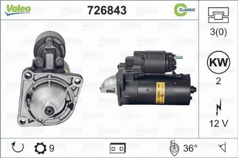 Valeo 726843 - Starter autospares.lv