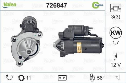 Valeo 726847 - Starter autospares.lv