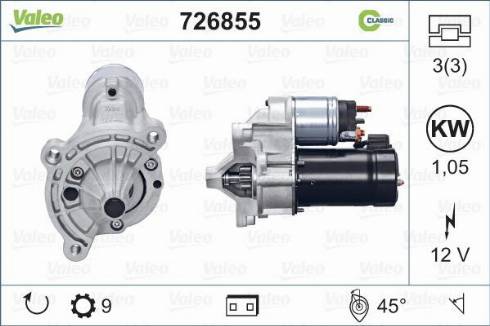 Valeo 726855 - Starter autospares.lv