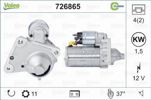 Valeo 726865 - Starter autospares.lv