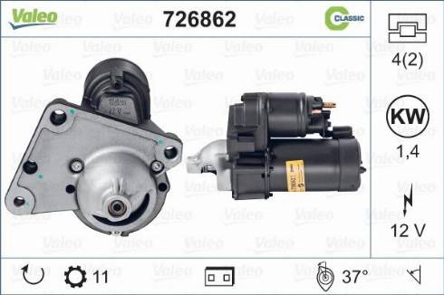 Valeo 726862 - Starter autospares.lv