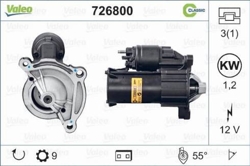 Valeo 726800 - Starter autospares.lv