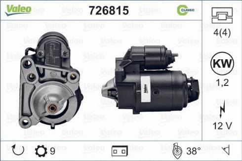 Valeo 726815 - Starter autospares.lv