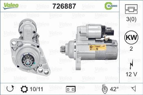 Valeo 726887 - Starter autospares.lv