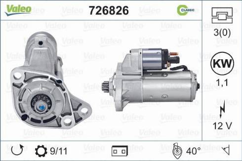 Valeo 726826 - Starter autospares.lv